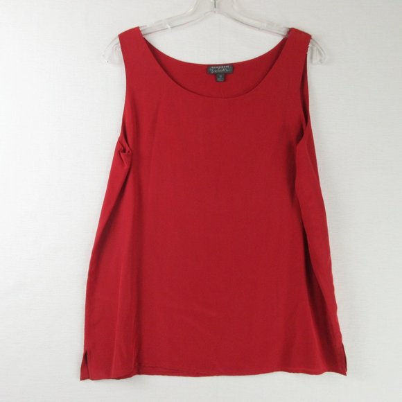 classiques entier 100% Silk Tank Top Size 10 Candy Apple Red - Picture 1 of 9
